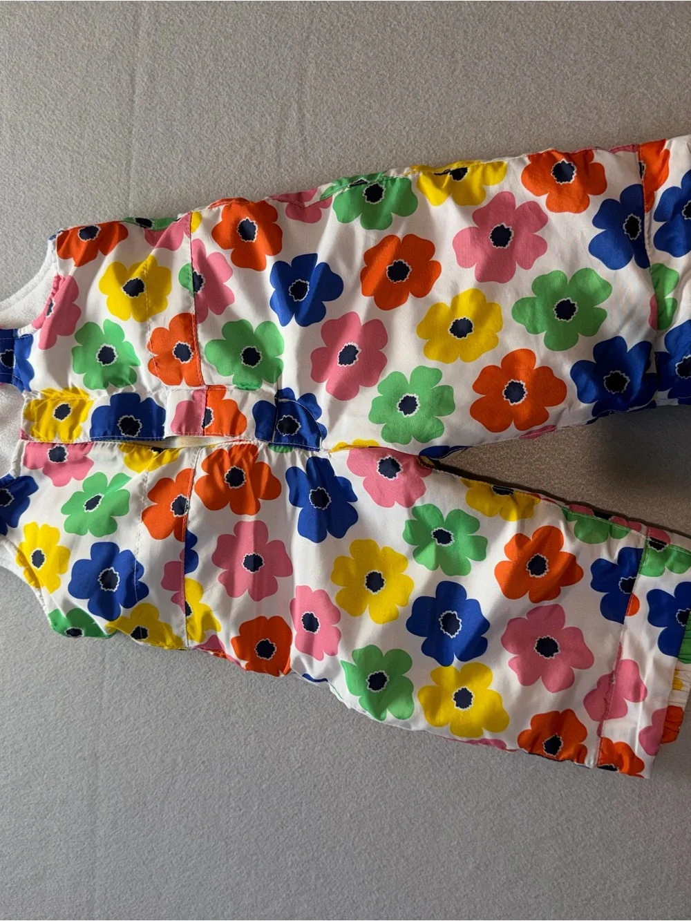 The Children’s Place Girls 12-18M Floral Snow Bib Overalls Ski Pants Fleece